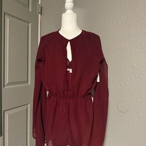 Charlotte Russe Burgundy Jumpsuit